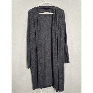Soft Surroundings Cardigan Sz S Gray Lightweight Duster Open Knit Slinky Lounge